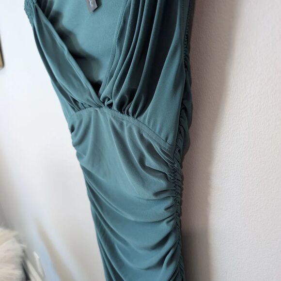 Norma Kamali Green Ruched Bodycon Midi Dress - Picture 5 of 12